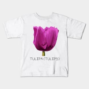 Purple Tulip Genus Print Kids T-Shirt